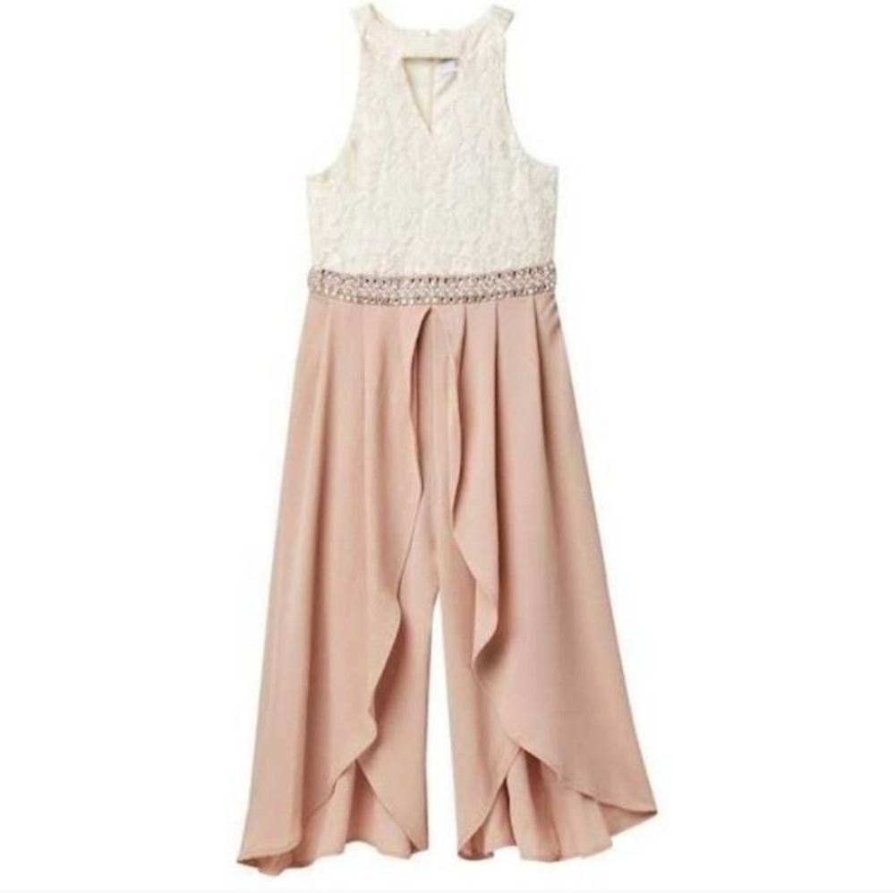 NWT LOVE JAYNE BLUSH TOP BLACK BOTTOM ROMPER SIZE 20.5 SUPER CUTE